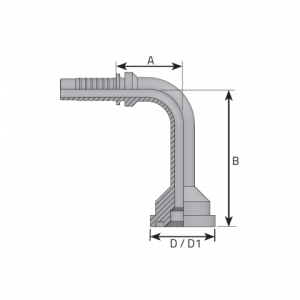 Atloks kods 62 un 90° leņķis 6000psi LD. (F90P LD)